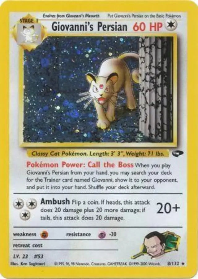 Pokemon - Gym Challange - Giovanni's Persian 8/132 - Condition (LP)