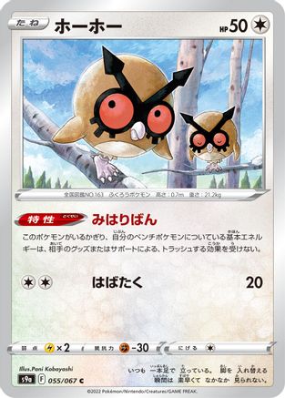 Hoothoot - 055/067 (055/067) - S9a Battle Region S9a: Battle Region Pokemon Japanese Single  Squirtle Squad Card Shop.