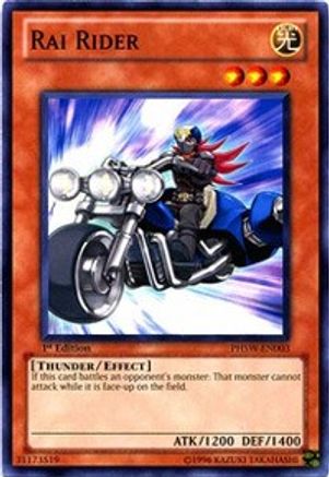 Rai Rider (PHSW-EN003) - Photon Shockwave 1st Edition Photon Shockwave Yugioh Single  Squirtle Squad Card Shop.