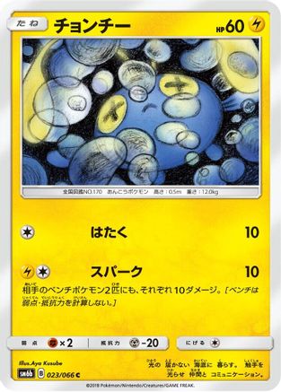 Chinchou (023/066) - SM6b Champion Road SM6b: Champion Road Pokemon Japanese Single  Squirtle Squad Card Shop.