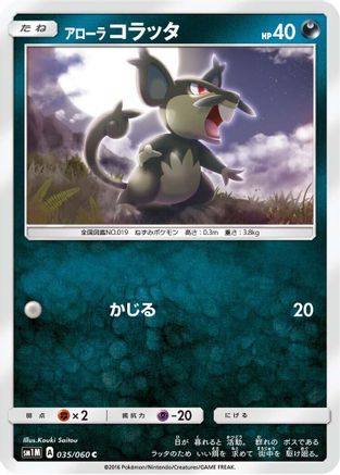 Alolan Rattata (035/060) - SM1M Collection Moon SM1M: Collection Moon Pokemon Japanese Single  Squirtle Squad Card Shop.