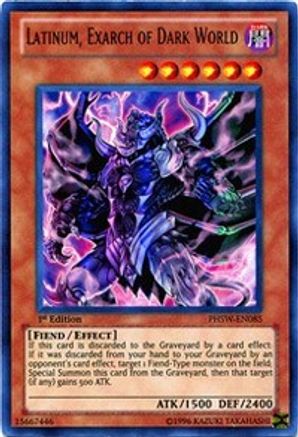 Latinum, Exarch of Dark World (PHSW-EN085) - Photon Shockwave 1st Edition Photon Shockwave Yugioh Single  Squirtle Squad Card Shop.