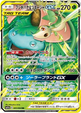 Venusaur & Snivy GX - 001/064 (001/064) - SM11a Remix Bout Holofoil SM11a: Remix Bout Pokemon Japanese Single  Squirtle Squad Card Shop.