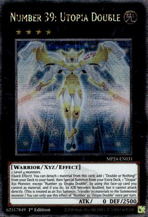 Number 39: Utopia Double (Quarter Century Secret Rare) (MP24-EN031) - 25th Anniversary Tin: Dueling Mirrors 1st Edition 25th Anniversary Tin: Dueling Mirrors Yugioh Single  Squirtle Squad Card Shop.