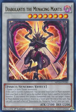 Diabolantis the Menacing Mantis (MP24-EN180) - 25th Anniversary Tin: Dueling Mirrors 1st Edition 25th Anniversary Tin: Dueling Mirrors Yugioh Single  Squirtle Squad Card Shop.