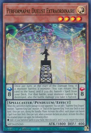 Performapal Duelist Extraordinaire (MP24-EN265) - 25th Anniversary Tin: Dueling Mirrors 1st Edition 25th Anniversary Tin: Dueling Mirrors Yugioh Single  Squirtle Squad Card Shop.