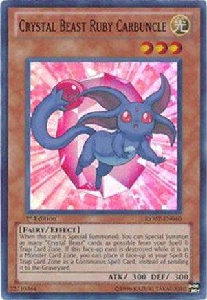 Crystal Beast Ruby Carbuncle (RYMP-EN040) - Ra Yellow Mega Pack Unlimited Ra Yellow Mega Pack Yugioh Single  Squirtle Squad Card Shop.