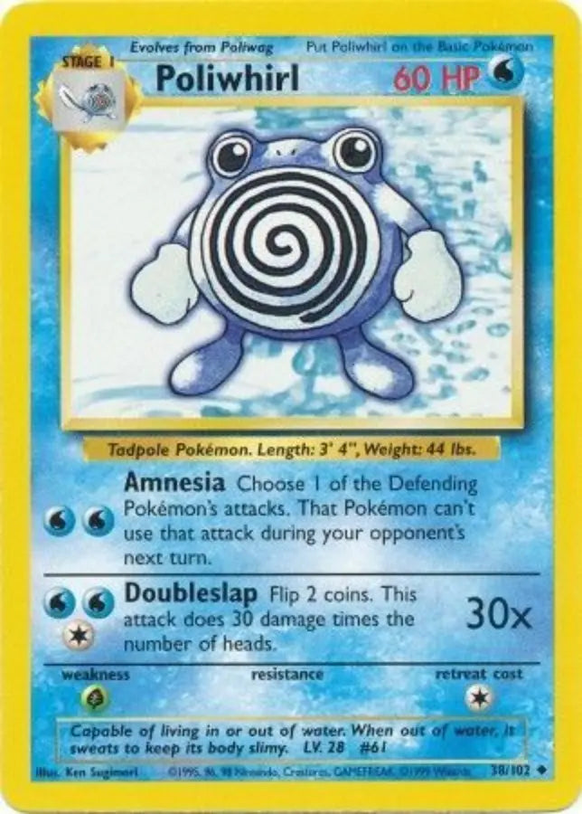 Pokemon - Base Set - Poliwhirl 38/102 - Condition (NM)