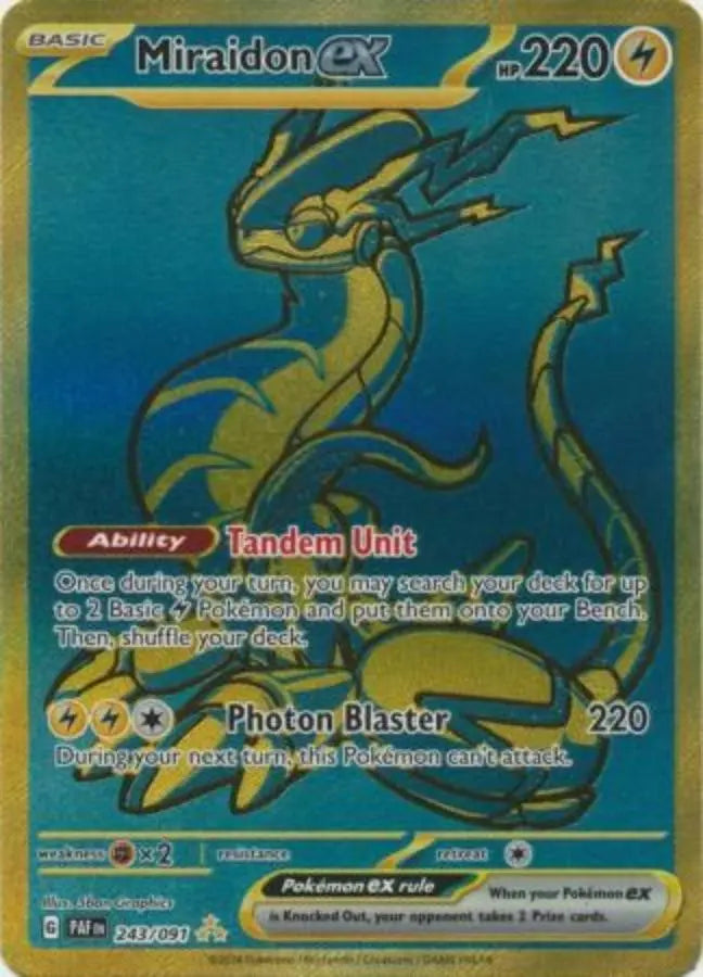 Pokemon - Paldean Fates - Miraidon EX 243/091 - Condition (MINT)