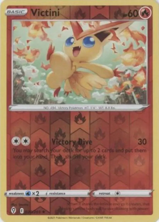Pokemon - Evolving Skies - Victini 020/203 Reverse Holo - Condition (MINT)
