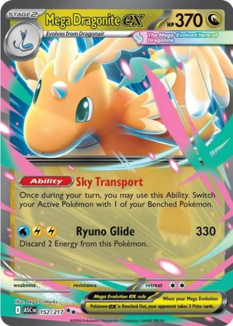 Pokemon - Ascended Heroes - Mega Dragonite 152/217 - Condition (MINT)