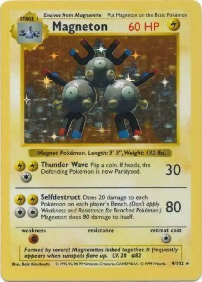 Pokemon - Base Set Shadowless - Magneton 9/102 - Condition (HP)