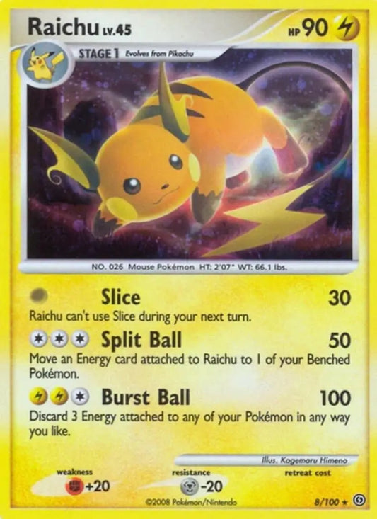 Pokemon - DP Stormfront - Raichu 8/100 - Condition (LP)