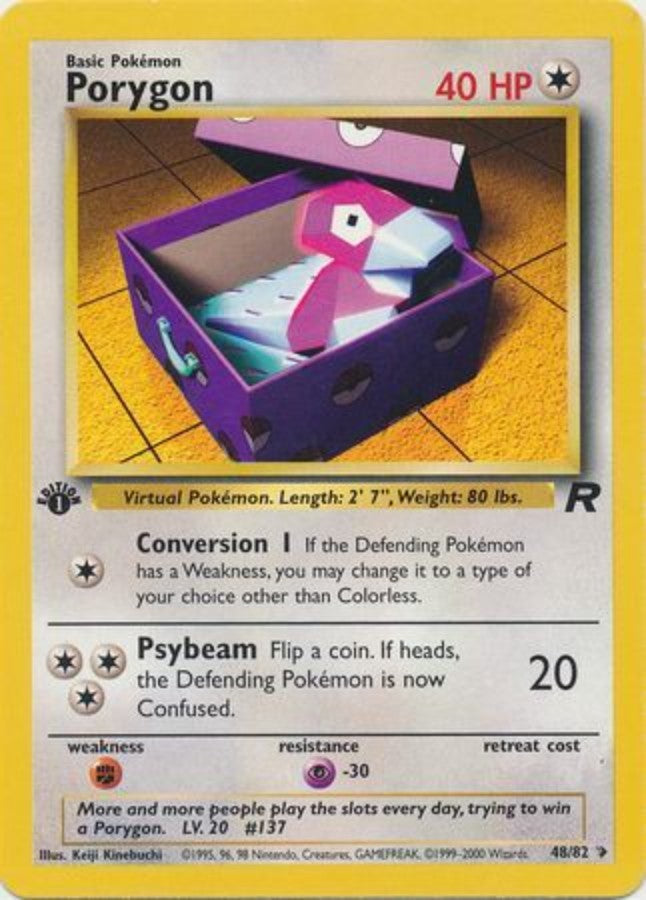 Pokemon - Team Rocket - Porygon 48/82 - 1st Edition - Condition (NM)