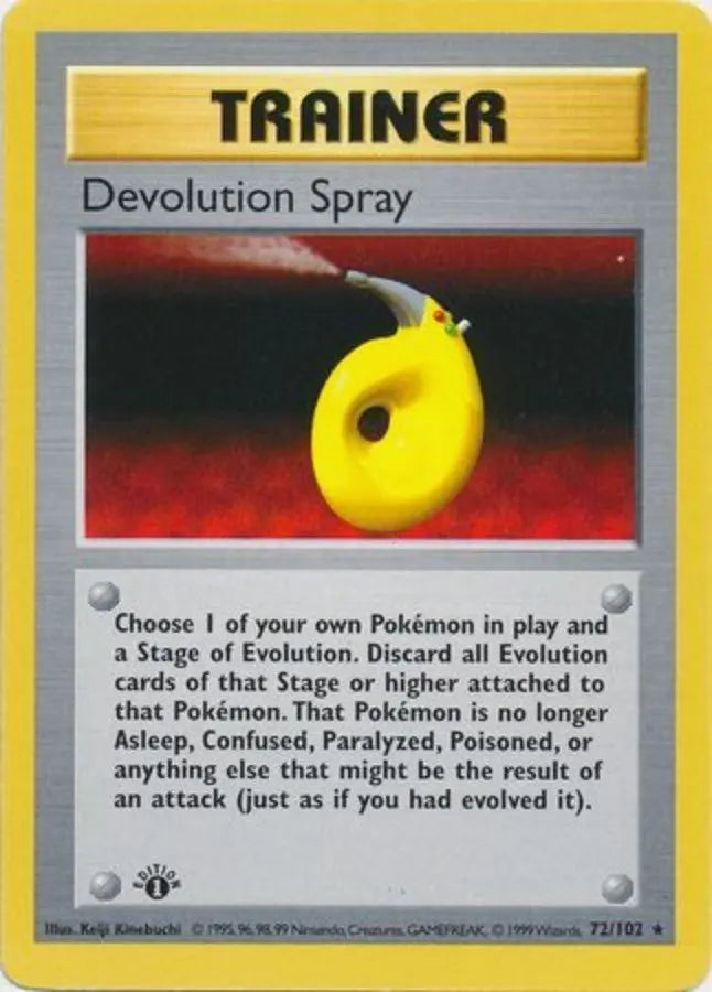 Pokemon - Base Set Shadowless - Devolution Spray 72/102 - Condition (HP)