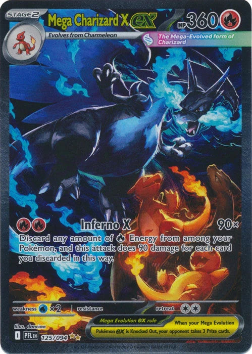 Pokemon - Phantasmal Flames - Mega Charizard X EX 125/094 - Condition (MINT)