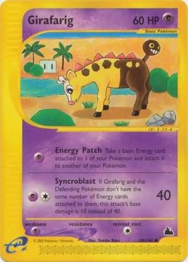 Pokemon - Skyridge - Girafarig 58/144- Condition (Played) 