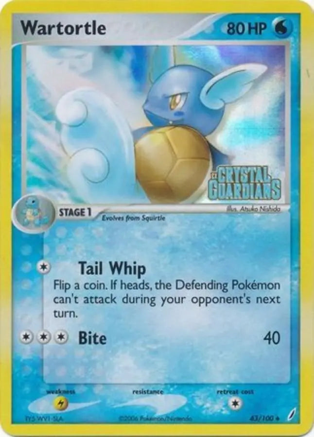 Pokemon - Crystal Guardians - Wartortle 32/100 - STAMP - Condition (NM)