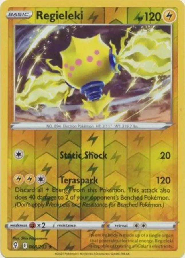 Pokemon - Evolving Skies - Regieleki 060/203 Reverse Holo - Condition (MINT)