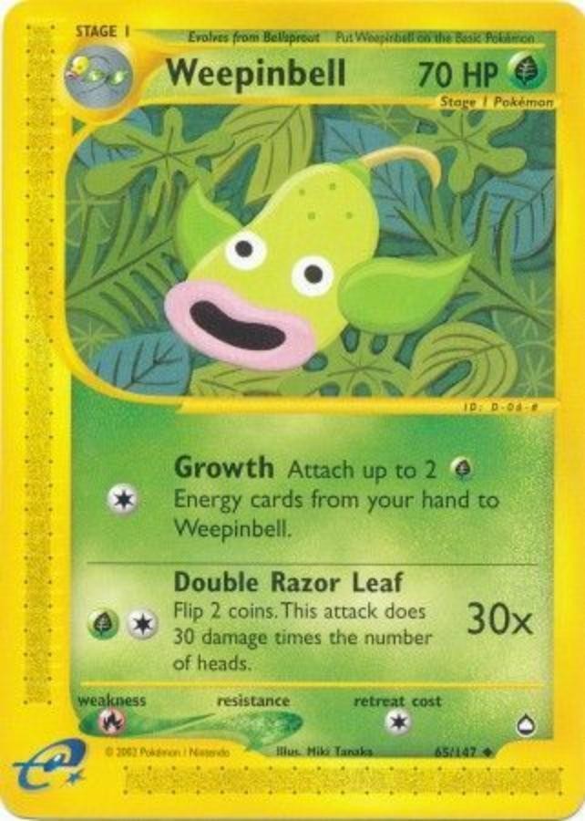 Pokemon - Aquapolis  - Weepinbell 65/147- Condition (EX) 