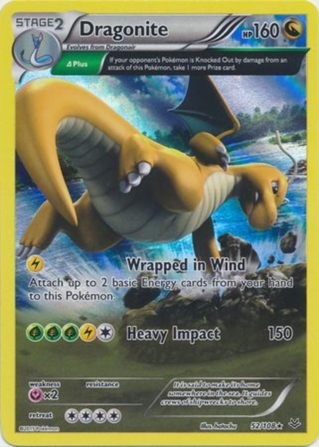 Pokemon - XY Roaring Skies - Dragonite 52/108 - Reverse Holo - Condition (EX)