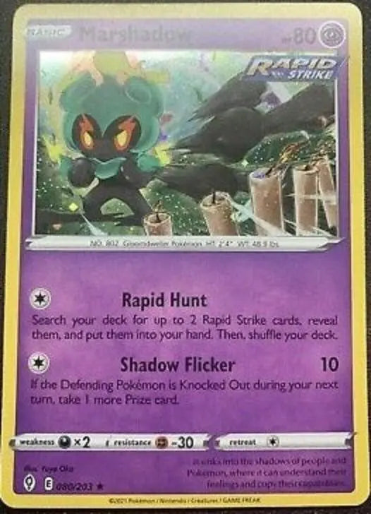Pokemon - Evolving Skies - Mashadow 080/203 Holo - Condition (MINT)