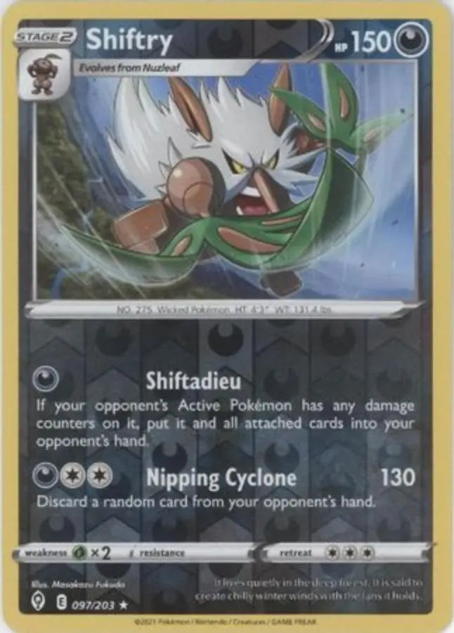 Pokemon - Evolving Skies - Shiftry 097/203 Reverse Holo - Condition (MINT)