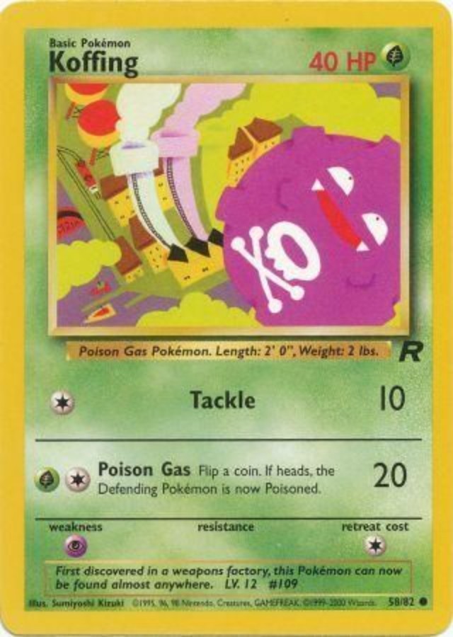 Pokemon - Team Rocket - Koffing 58/82 - Condition (EX-NM)