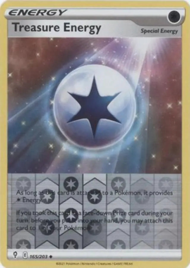 Pokemon - Evolving Skies - Treasure Energy 1/203 Reverse Holo - Condition (MINT)