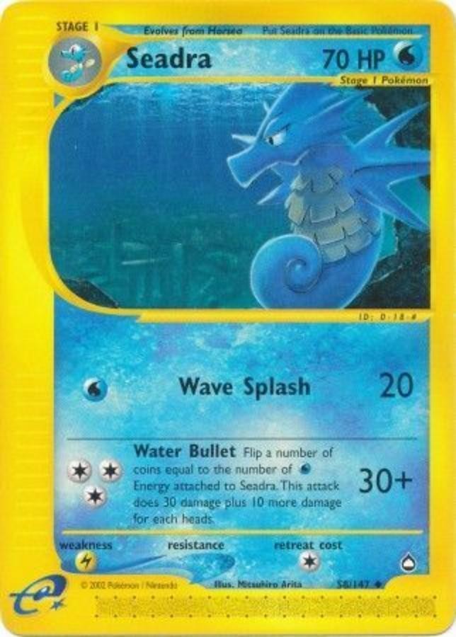 Pokemon - Aquapolis  - Seadra 58/147- Condition (Played) 