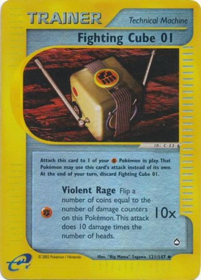 Pokemon - Aquapolis  - Fighting Cube 01 121/147- Reverse Holo Condition (HP) 