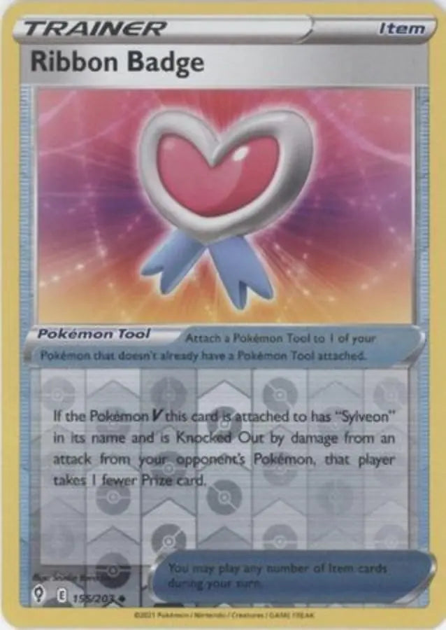 Pokemon - Evolving Skies - Ribbon Badge 155/203 Reverse Holo - Condition (MINT)