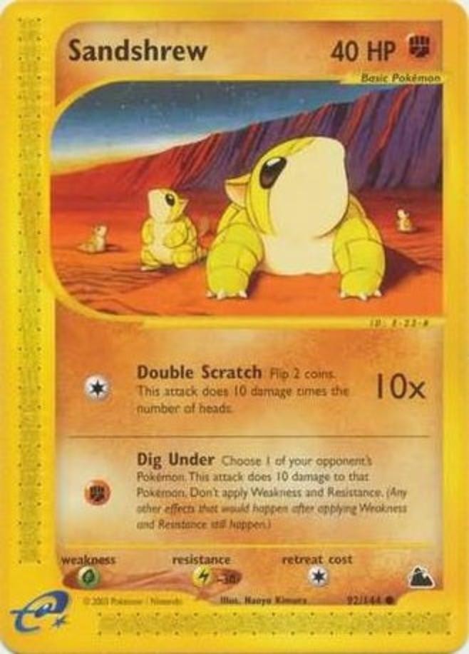 Pokemon - Skyridge - Sandshrew 92/144- Condition (NM) 