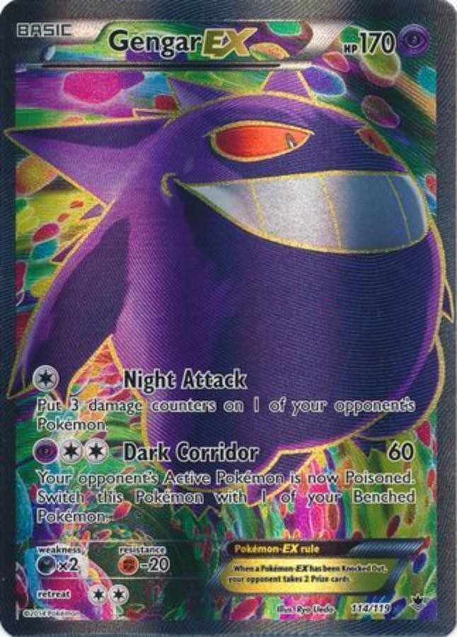 Pokemon - XY Phantom Forces - Gengar EX 114/119 - Condition (Played Great Front)