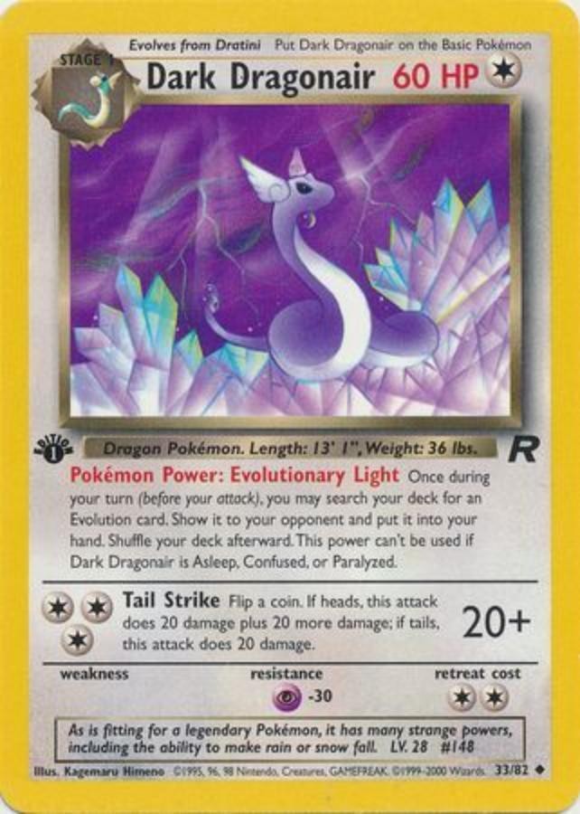 Pokemon - Team Rocket - Dark Dragonair 33/82 - 1st Edition - Condition (NM)