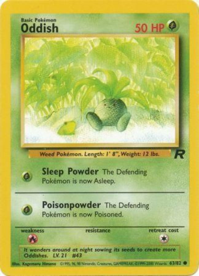 Pokemon - Team Rocket - Oddish 63/82 - Condition (LP)