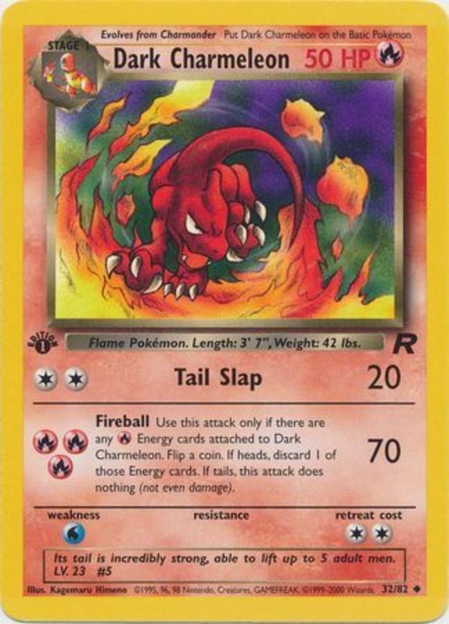 Pokemon - Team Rocket - Dark Charmeleon 32/82 - 1st Edition - Condition (NM)