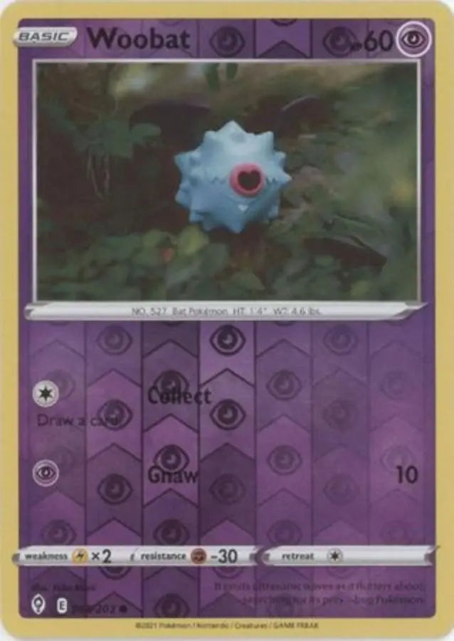 Pokemon - Evolving Skies - Woobat 068/203 Reverse Holo - Condition (MINT)