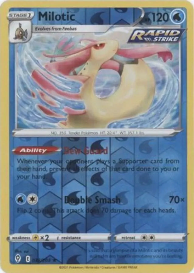 Pokemon - Evolving Skies - Milotic 038/203 Reverse Holo - Condition (MINT)