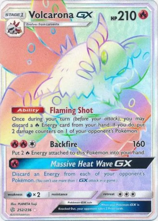 Pokemon - Cosmic Eclipse - Volcarona GX 252/236 - Condition (LP)