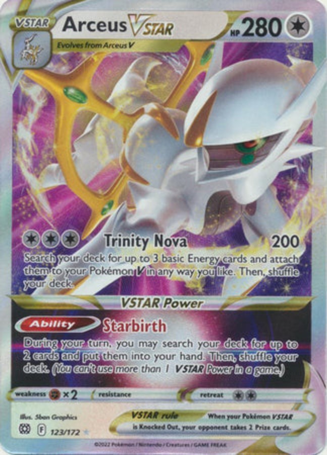 Pokemon - Brilliant Stars - Arceus Vstar 123/172 - METAL CARD - Condition (MINT)