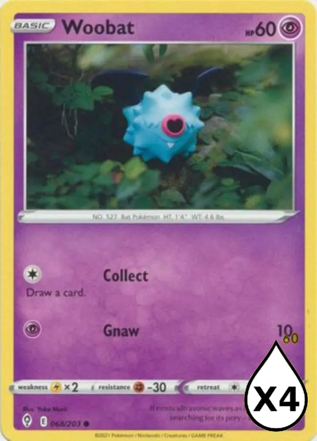 Pokemon - Evolving Skies - Woobat 068/203 - Condition (MINT)