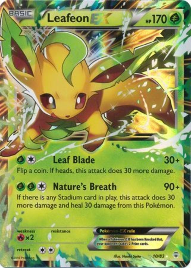 Pokemon - XY Generatios - Leafeon EX 10/83 - Condition (Played)