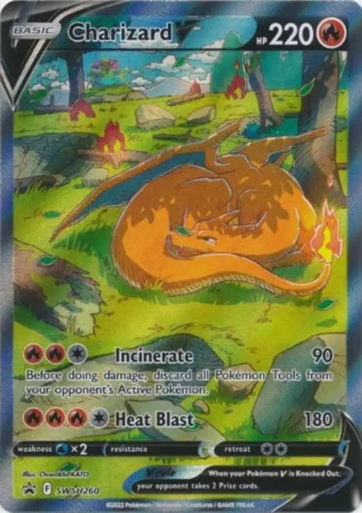 Pokemon - Promo Card - Charizard V - SWSH260 - Alternate Art - Condition (NM)