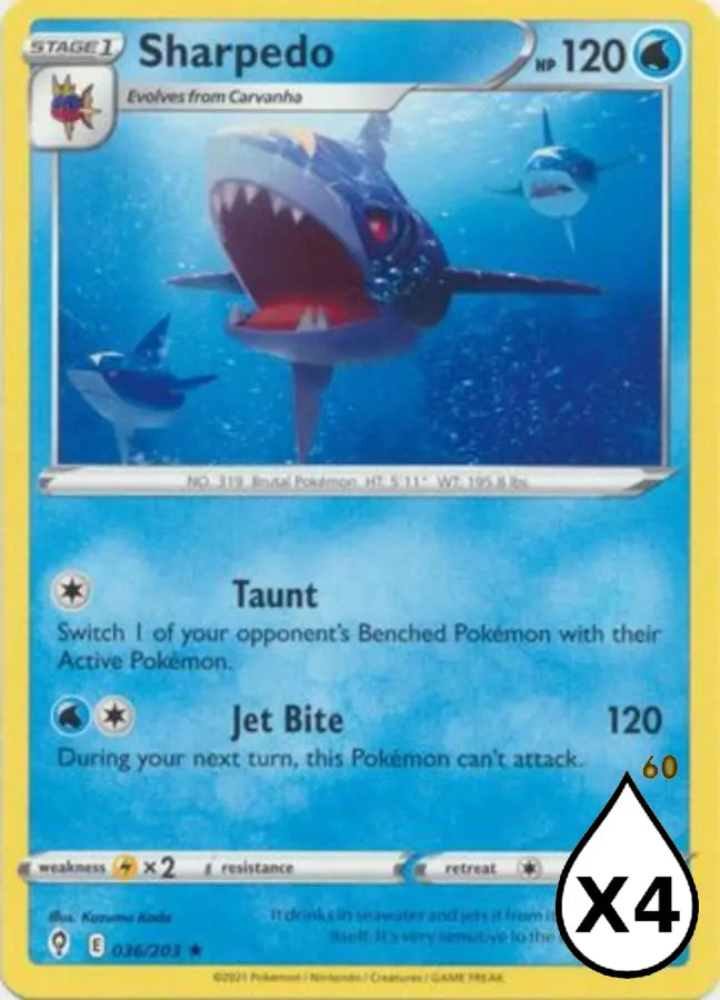 Pokemon - Evolving Skies - Sharpedo 036/203 - Condition (MINT)