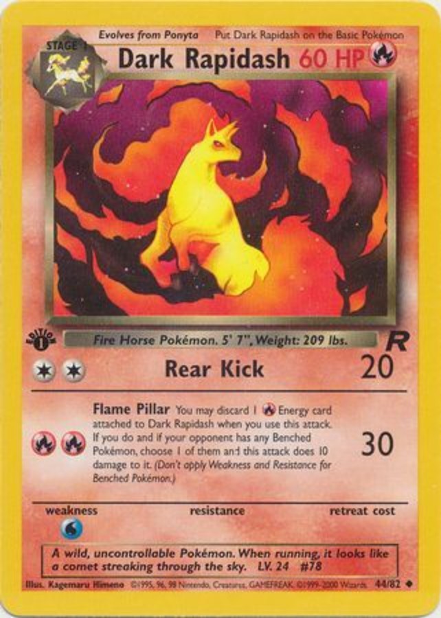 Pokemon - Team Rocket - Dark Rapidash 44/82 - 1st Edition - Condition (NM)