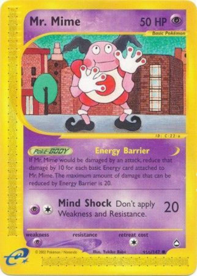 Pokemon - Aquapolis  - Mr. Mime 95b/147- Condition (Played) 