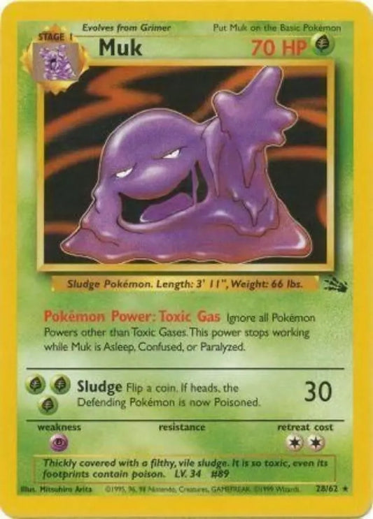 Pokemon - Fossil Set - Muk 28/62 - Condition (EX-NM)