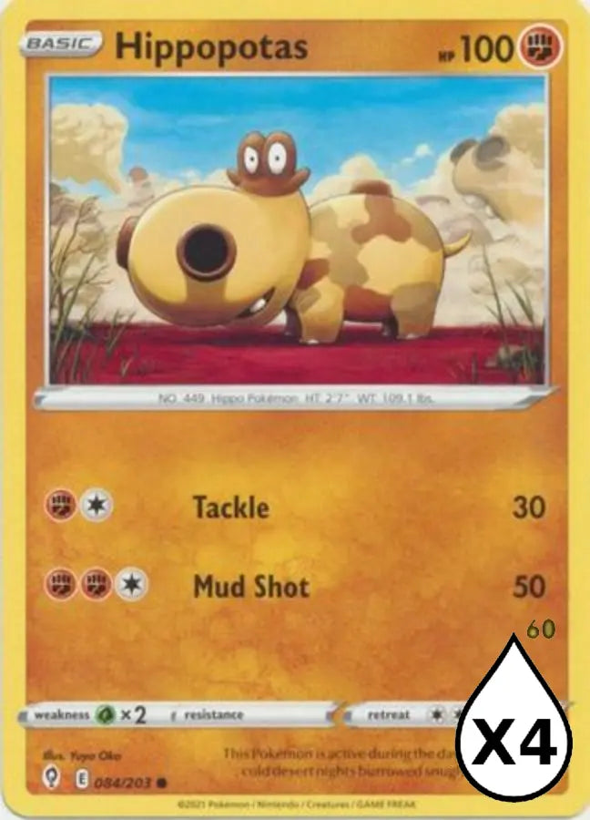 Pokemon - Evolving Skies - Hippopotas 084/203 - Condition (MINT)
