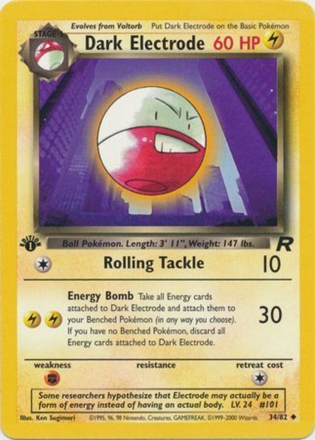Pokemon - Team Rocket - Dark Electrode 34/82 - 1st Edition - Condition (NM)
